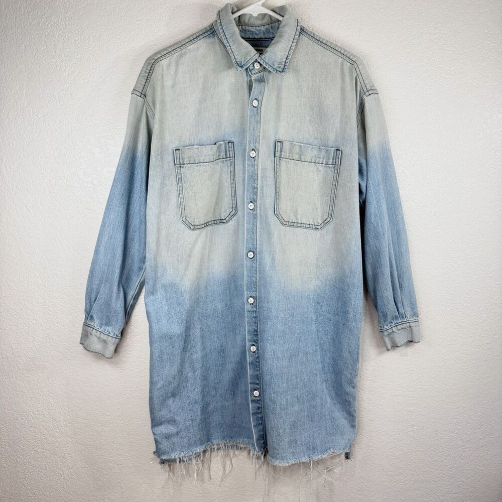 GRLFRND Shaun Denim Oversized Shirt Dress Size XS Tangled Up Boho Grunge US Made